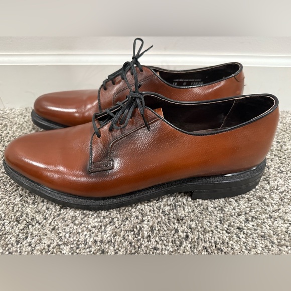 Hofheimer's Cavaliers men's brown leather Oxford dress shoes, size 12 - Picture 3 of 16